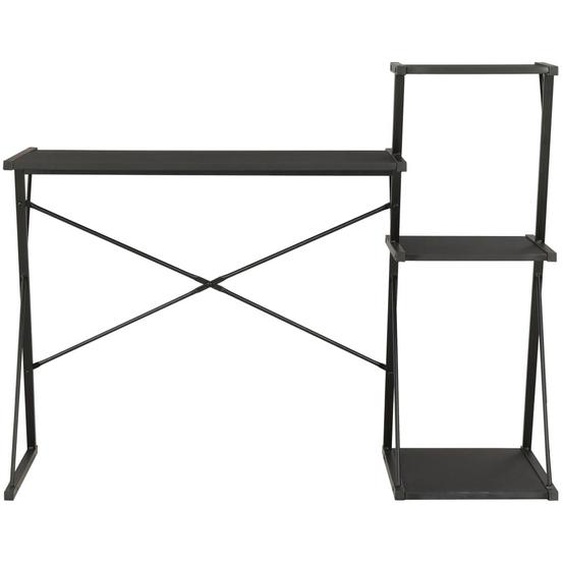 Bureau Avec Étagère Noir 116x50x93 Cm