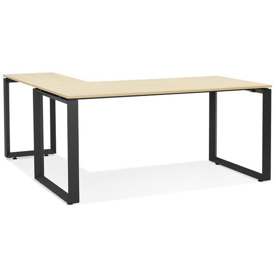 Bureau dangle design BAKUS en bois finition naturelle et métal noir - 160 cm