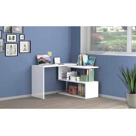 Bureau Dascagn,  100% Made in Italy, 120x50h75 cm, Blanc brillant