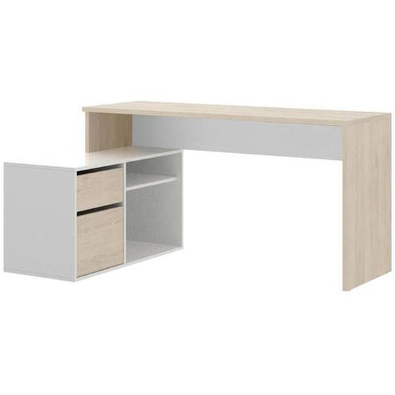 Bureau Ddiaw, 139x92h75 cm, Blanc et Chêne