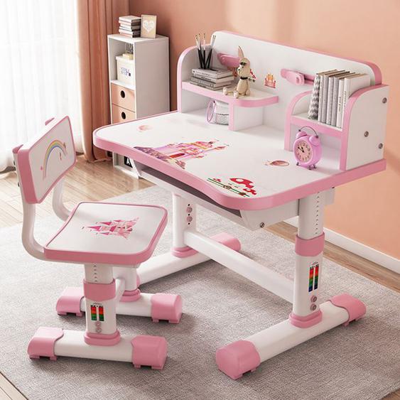 Bureau détude pour enfants avec chaises,Tables et chaises détude pour enfants,Bureau denfant relevable,Motif château