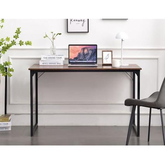 Bureau Dlosch, 58x128h75 cm, Noyer et Noir