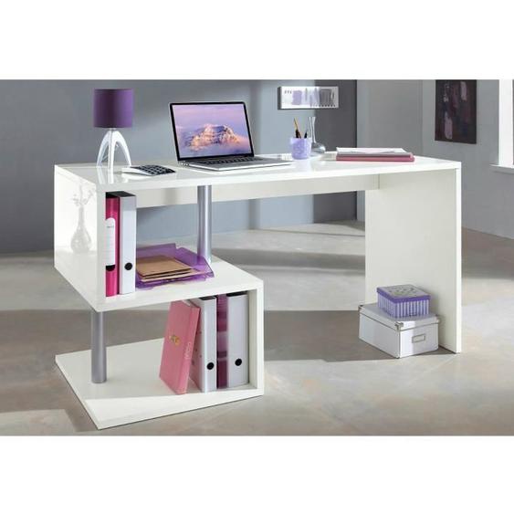 Bureau Dmorisc, 100% Made in Italy, 140x60h78 cm, Blanc brillant