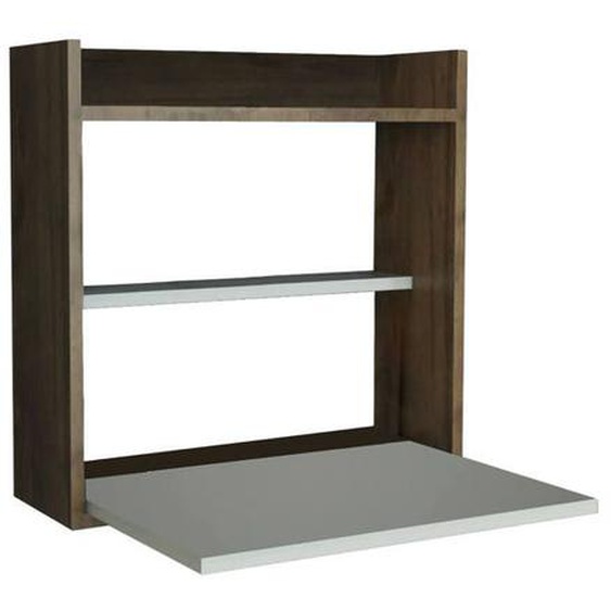 Bureau Dpern, 60x20h60 cm, Blanc et Noyer