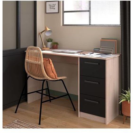 Bureau Droit 3 tiroirs L121 cm - Infinity