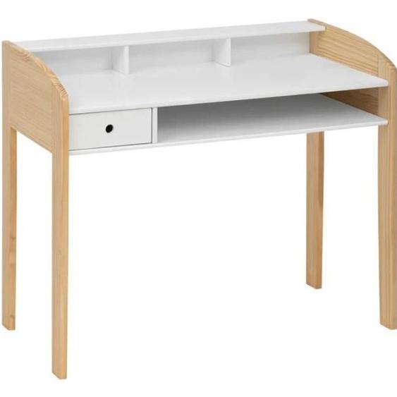 Bureau enfant primaire L100cm blanc en bois - Atmosphera createur dinterieur