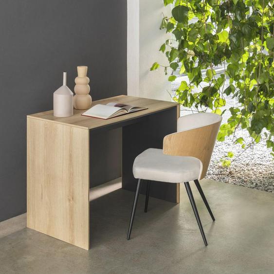 Bureau LINEA stratifié coloris chêne naturel gris ardoise