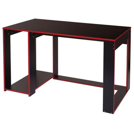 Bureau table de bureau pour ordinateur 120 par 60 par 76 en MDF noir/rouge