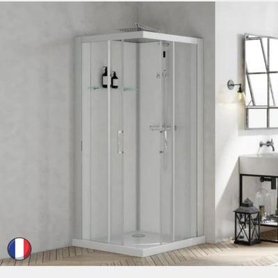 Cabine de douche Brooklyn 110 X 80 Rectangle porte coulissante Gris