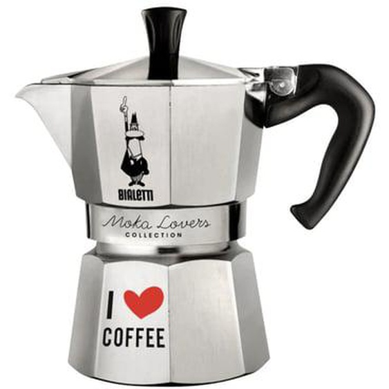 Cafetière Italienne Moka Express I love coffee 6 tasses Inox