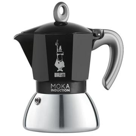 Cafetière italienne Moka Induction 4 tasses inox/noir