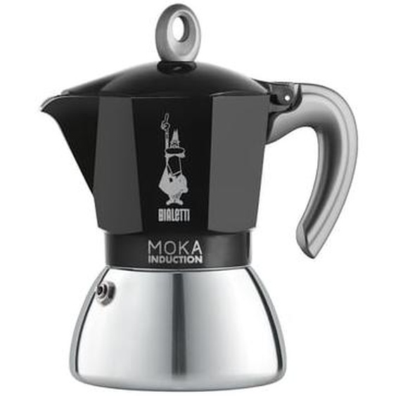 Cafetière italienne Moka Induction 6 tasses inox/noir