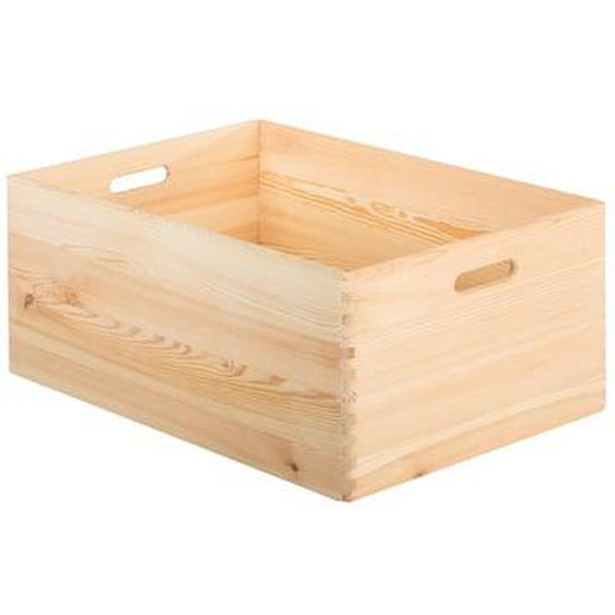 Caisse rangement sans couvercle pin massif H23 cm x l40 cm x P60 cm