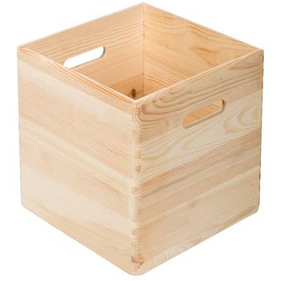 Caisse rangement sans couvercle pin massif H30 cm x l30 cm x P30 cm