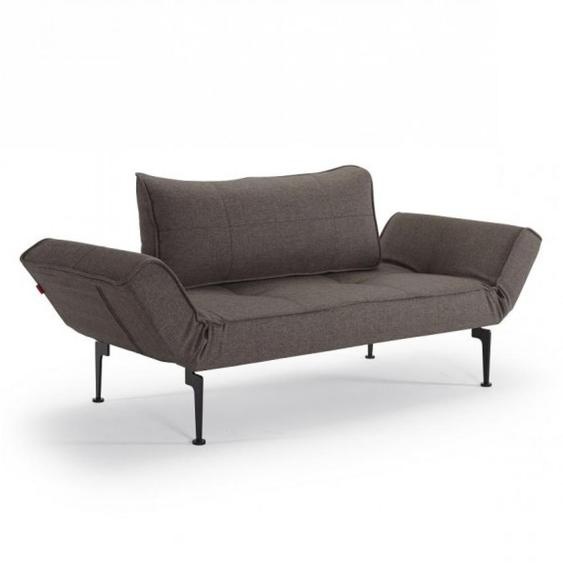 Canapé convertible ZEAL LASER piéds métal tissu Flashtex Dark Grey