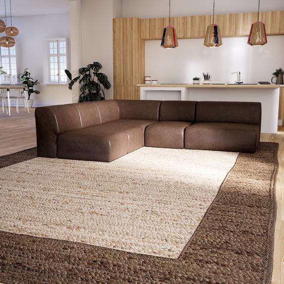 Canapé dangle - Marron café, design arrondi, canapé en L ou angle, confortable avec méridienne ou coin - 267 x 72 x 227 cm, modulable