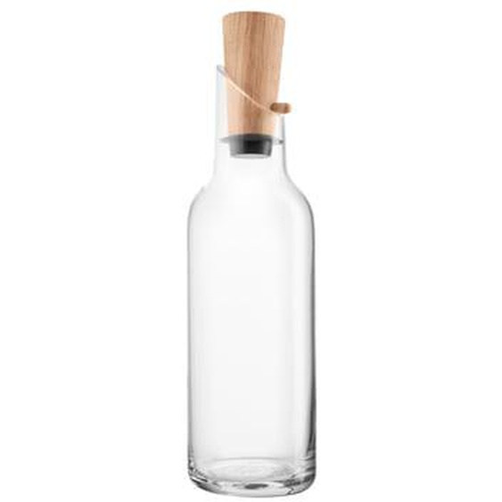 Carafe en verre avec bouchon en bois de chêne 1L