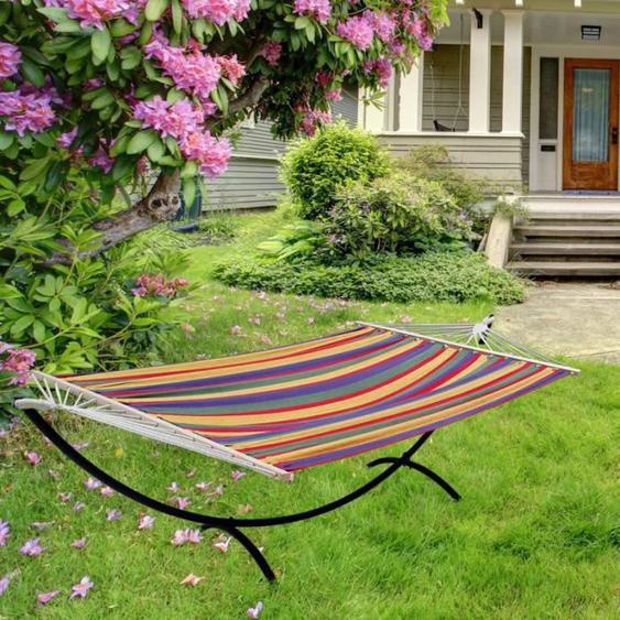 casa.pro hamac XXL avec cadre (multicolore) (150 x 300 cm) siège suspendu - balançoire suspendue - hamac