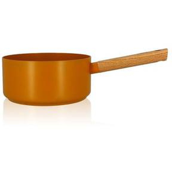 Casserole ector 20cm alu revetement ceramique jaune avec manche bois