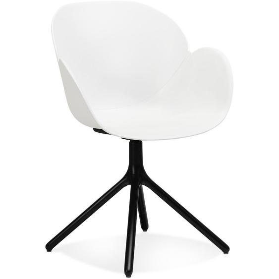 Chaise avec accoudoirs APODIS blanche en matière plastique