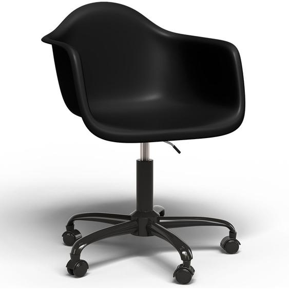 Chaise De Bureau Avec Accoudoirs - Chaise De Bureau Avec Roulettes - Structure Noire Emery Noir