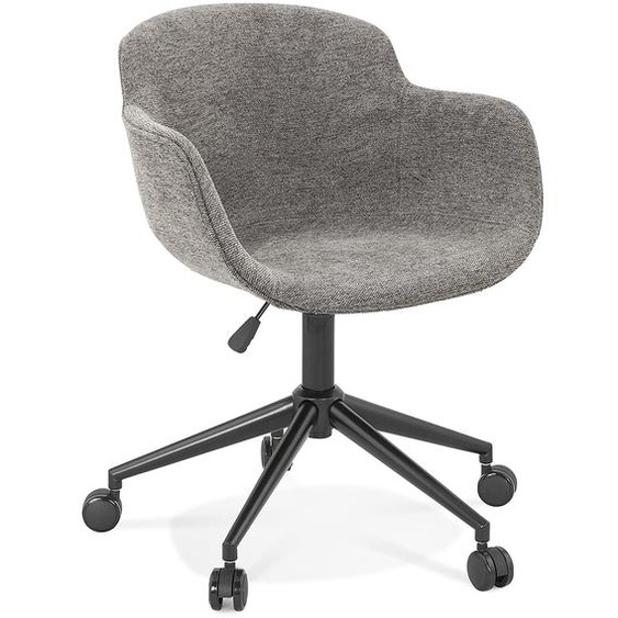 Chaise de bureau BACARI en tissu gris foncé sur roulettes