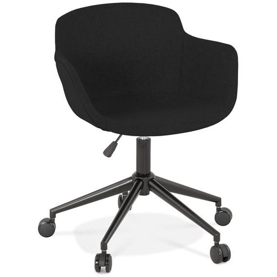 Chaise de bureau CENTURION en tissu noir sur roulettes