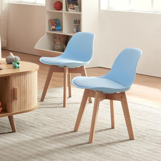 Chaise de bureau Elvdal lot de 2 pour enfants bleu ciel