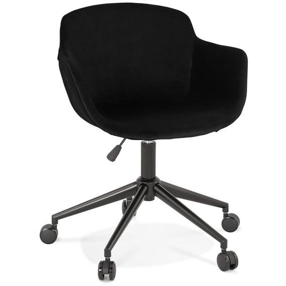 Chaise de bureau ROLLING en velours noir sur roulettes