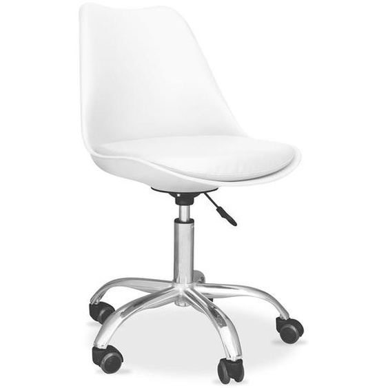 Chaise De Bureau Tulip Pivotante À Roulettes Blanc