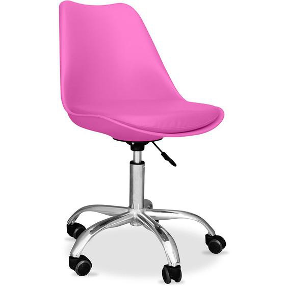 Chaise De Bureau Tulip Pivotante À Roulettes Fuchsia