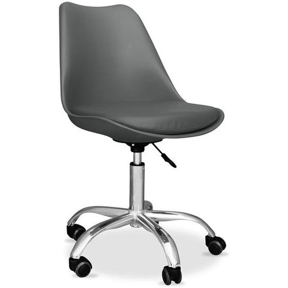 Chaise De Bureau Tulip Pivotante À Roulettes Gris Foncé