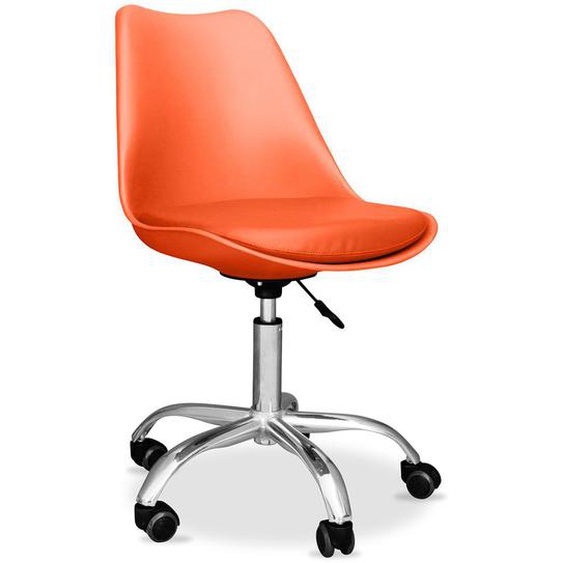 Chaise De Bureau Tulip Pivotante À Roulettes Orange