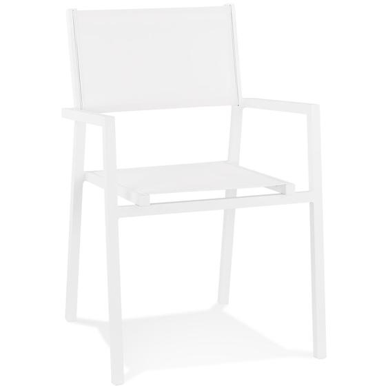 Chaise de jardin empilable KOS en aluminium et matière synthétique blanche - commande par 2 pièces / prix pour 1 pièce