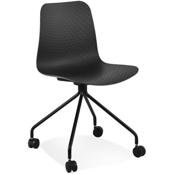 Chaise design de bureau EVORA noire sur roulettes