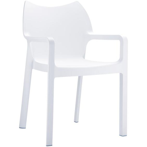 Chaise design de terrasse VIVA blanche en matière plastique