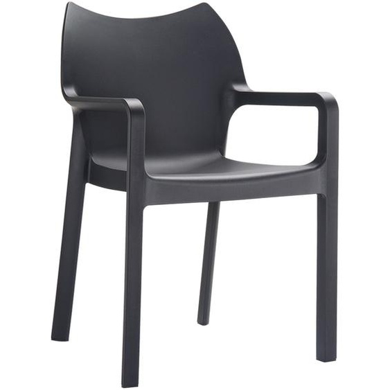 Chaise design de terrasse VIVA noire en matière plastique