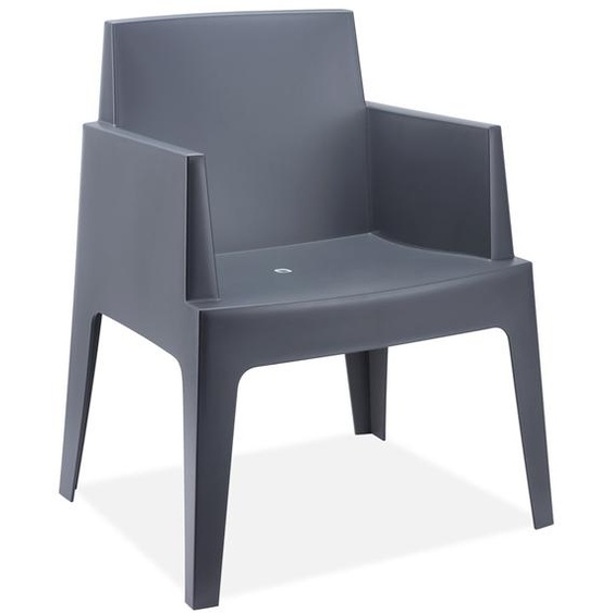 Chaise design PLEMO gris foncé en matière plastique