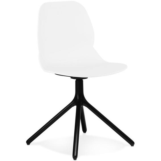 Chaise design TUCANA blanche avec pieds en métal noir