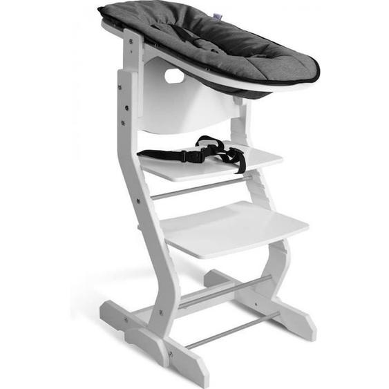 Chaise Haute Blanche Avec Attache Bébé - Tissi - Réglable - Mixte - Enfant - Gris Gris