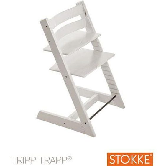 Chaise haute pour enfant - STOKKE - Tripp Trapp - Bois de hêtre - Blanc - Réglable en hauteur et en profondeur