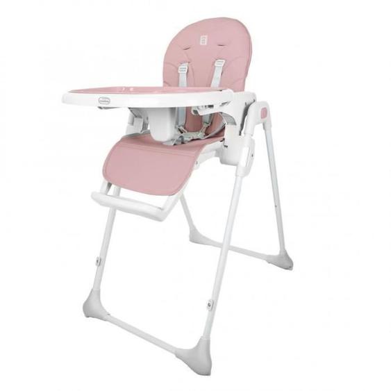 Chaise Haute Réglable Asalvo Arzak - Pink - Dossier Et Repose-pieds Ajustables - Plateau Double Et Amovible Blanc