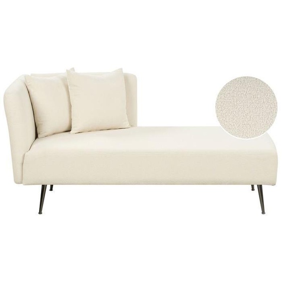 Chaise longue côté gauche bouclé blanc RIOM