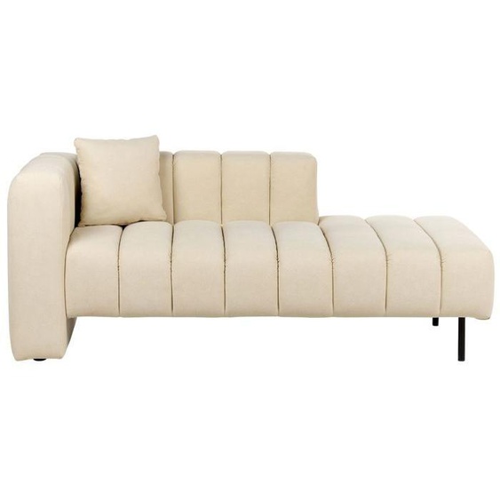 Chaise longue côté gauche en velours beige LANNILS