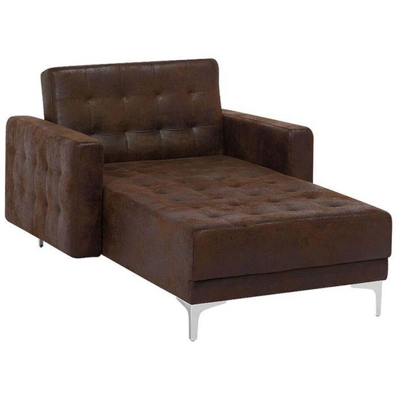 Chaise longue en cuir PU marron ABERDEEN