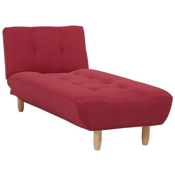 Chaise longue en tissu rouge ALSTEN