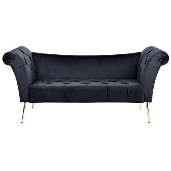 Chaise longue en velours noir NANTILLY