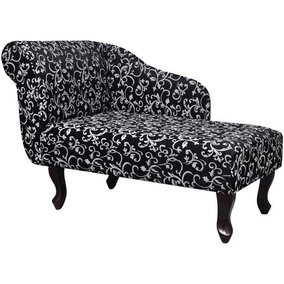 Chaise longue Noir et blanc Tissu