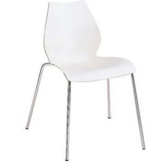 Chaise Maui - blanc zinc - chrome