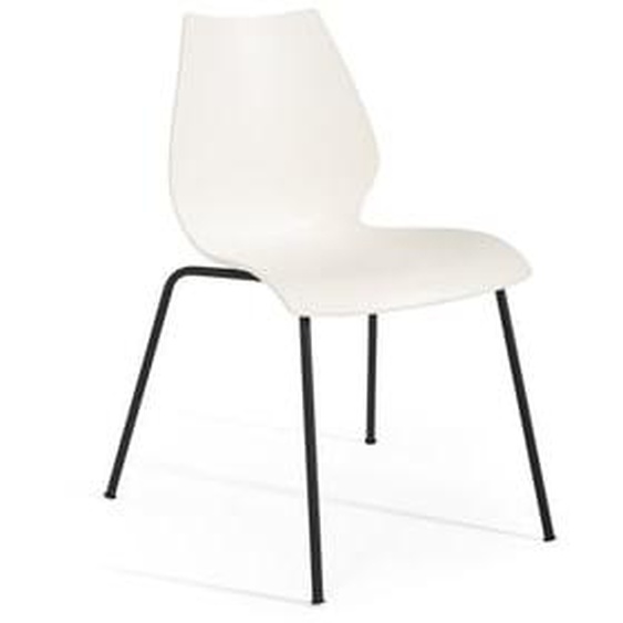 Chaise Maui - blanc zinc - noir